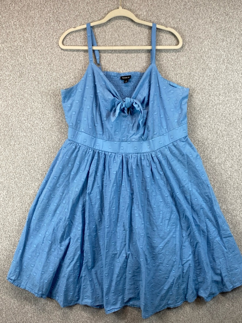 Torrid Polka Dot Mini Dress Size 1X Cotton Rockabilly Sundress Babydoll Flirty - Picture 2 of 11